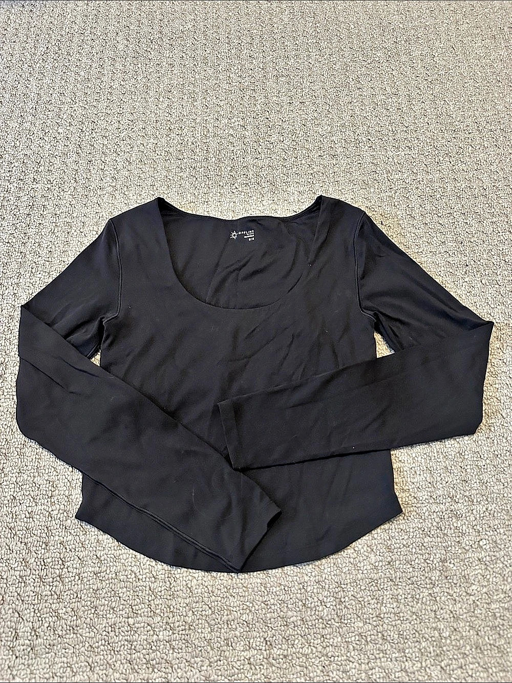 Ofeline Long Sleeve Top in Black Size Medium Like New
